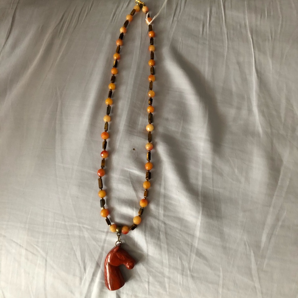 Cornelian and tiger eye necklace